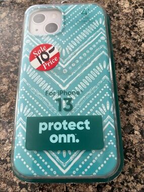 Protect Onn. Teal Pattern iPhone 13 Protective Case